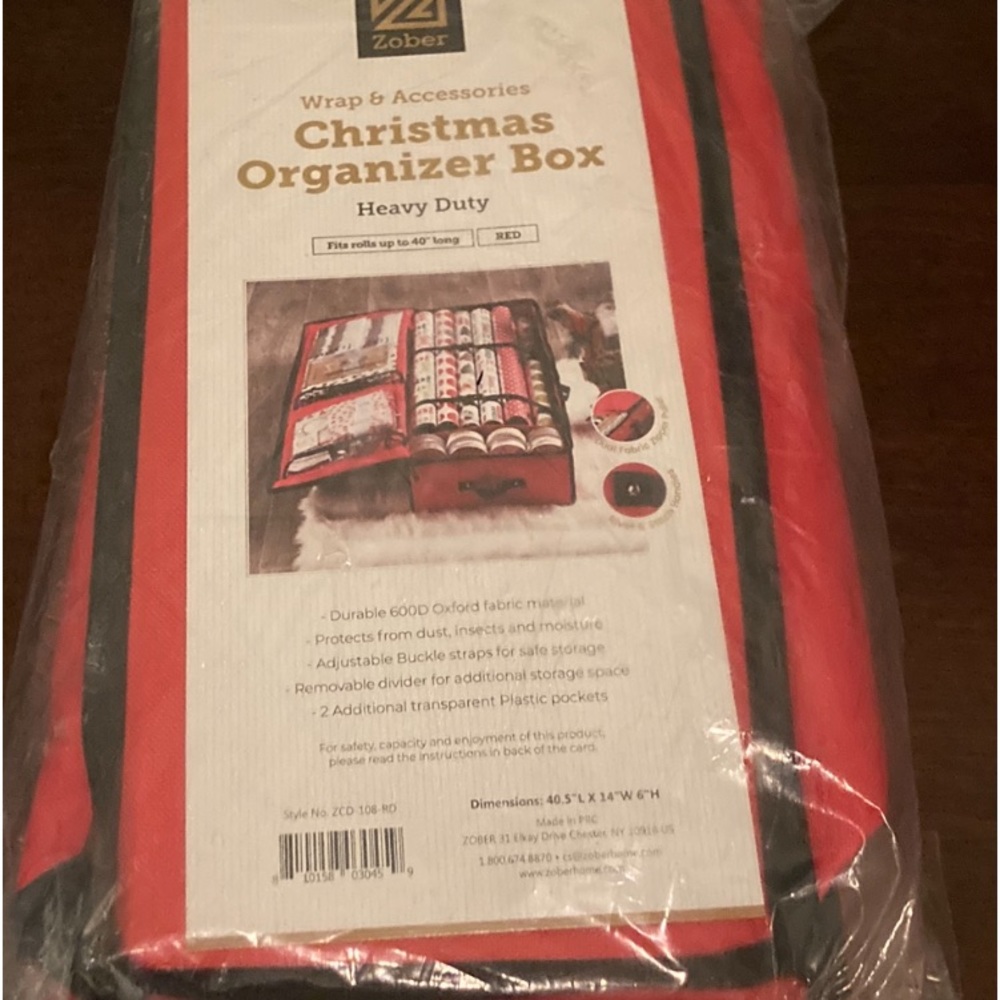 Red Christmas wrap & accessories storage box